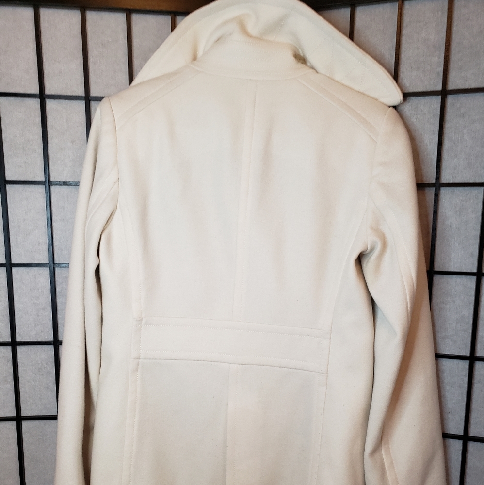 J. Crew cream colored wool pea coat size small - Picture 10 of 16